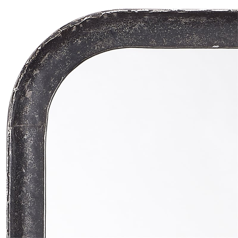 J&D Designs Co Capital Transitional Metal Wall Mirror in Distressed Black