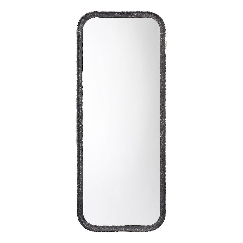 J&D Designs Co Capital Transitional Metal Wall Mirror in Distressed Black