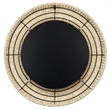 J&D Designs Co Hollis Round Coastal Leaf Rope Rattan & Glass Mirror in Natural