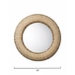 J&D Designs Co Hollis Round Coastal Leaf Rope Rattan & Glass Mirror in Natural