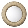 J&D Designs Co Hollis Round Coastal Leaf Rope Rattan & Glass Mirror in Natural