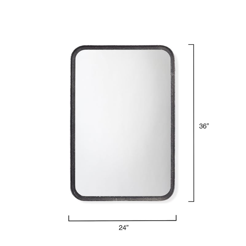 J&D Designs Co Principle Transitional Iron Metal Vanity Mirror in Black