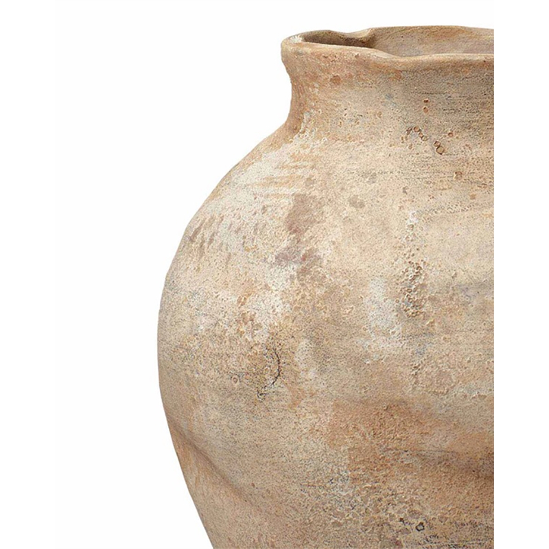 J&D Designs Co Grove Coastal Ceramic Decorative Vase in Hazelnut Brown