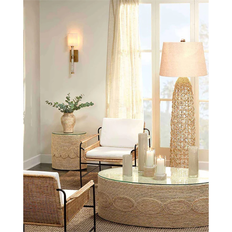 J&D Designs Co Grove Coastal Ceramic Decorative Vase in Hazelnut Brown