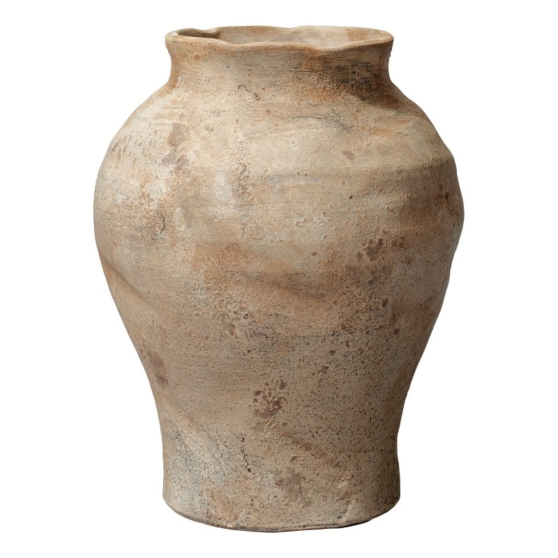 J&D Designs Co Grove Coastal Ceramic Decorative Vase in Hazelnut Brown