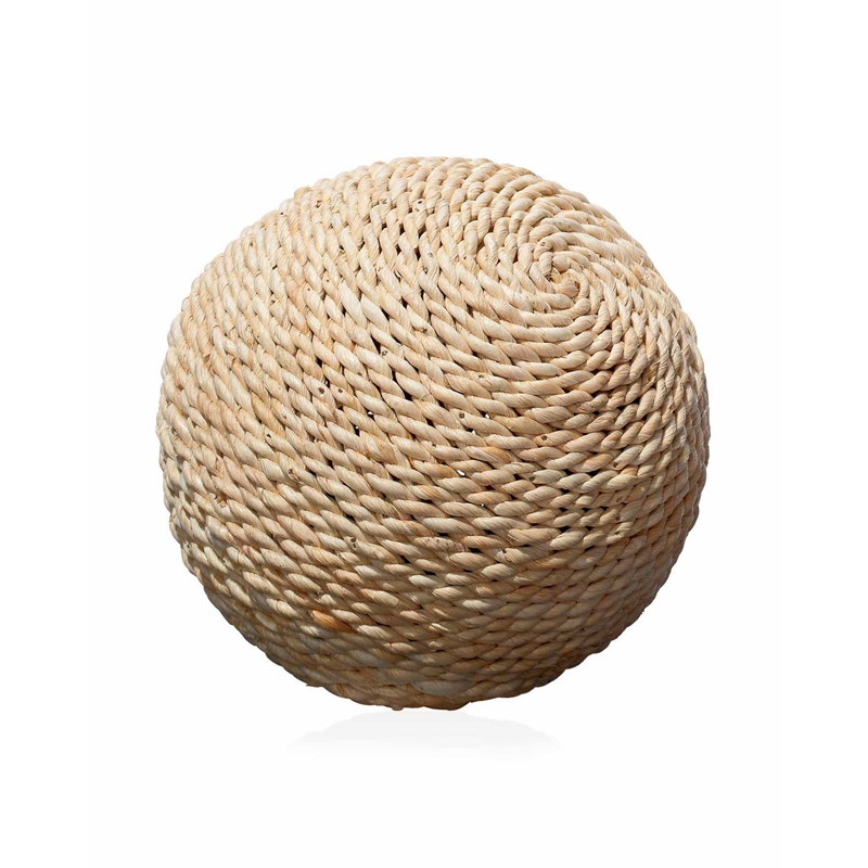 J&D Designs Co Malibu Corn Straw Rattan Decorative Balls in Natural (Set of 3)