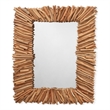 J&D Designs Drifwood Rectangle Wood & MDF Accent Mirror in Brown