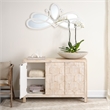 J&D Designs Scroll Transitional Engineered Wood/Metal Accent Mirror in White