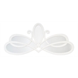 J&D Designs Scroll Transitional Engineered Wood/Metal Accent Mirror in White