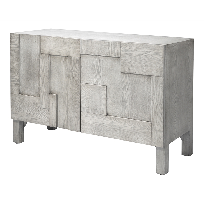 J&D Designs Context Two-Door Engineered Wood Accent Chest in Gray Wash