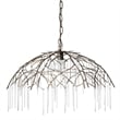 J&D Designs Vine 1-Light Modern Glass & Iron Metal Pendant in Antique Brass