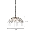 J&D Designs Vine 1-Light Modern Glass & Iron Metal Pendant in Antique Brass