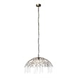 J&D Designs Vine 1-Light Modern Glass & Iron Metal Pendant in Antique Brass