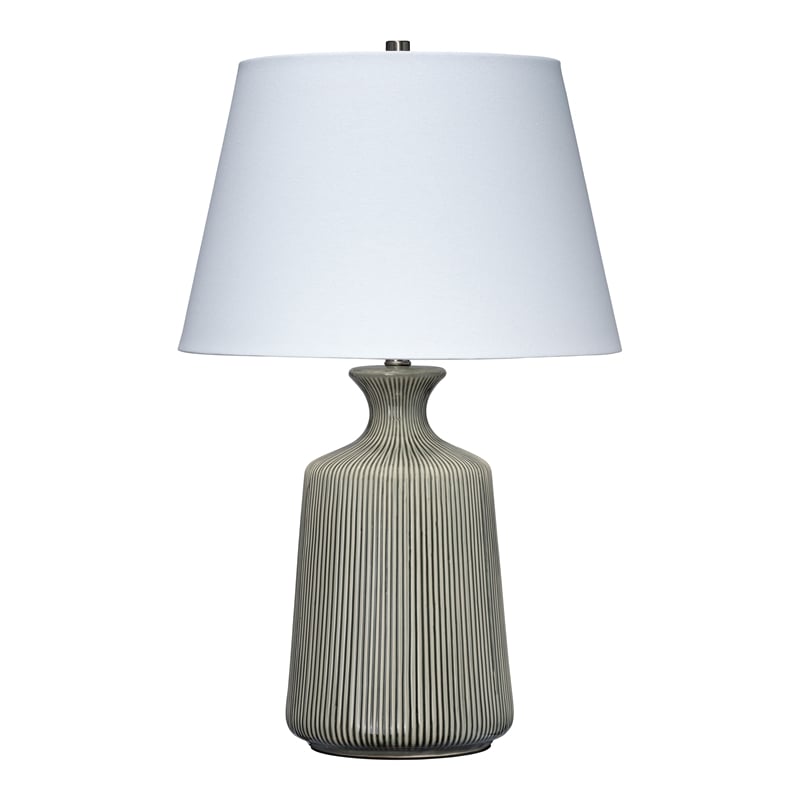 J&D Designs Brenton Traditional Ceramic & Metal Table Lamp in Gray/Off White