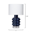 J&D Designs Seltzer Modern Blown Glass & Acrylic Table Lamp in Blue/Off White