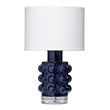 J&D Designs Seltzer Modern Blown Glass & Acrylic Table Lamp in Blue/Off White