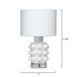 J&D Designs Seltzer Modern Blown Glass & Acrylic Table Lamp in White/Off White
