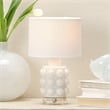 J&D Designs Seltzer Modern Blown Glass & Acrylic Table Lamp in White/Off White
