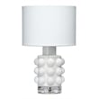 J&D Designs Seltzer Modern Blown Glass & Acrylic Table Lamp in White/Off White