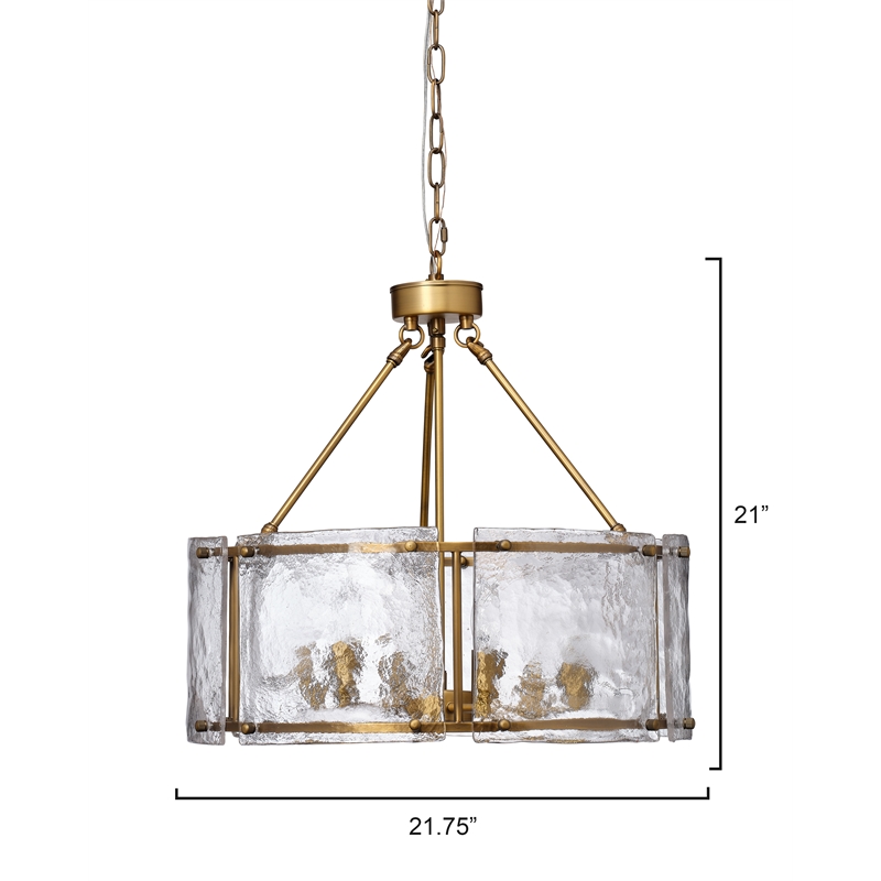 J&D Designs Co Glenn Large Round Metal Chandelier In Antique Brass