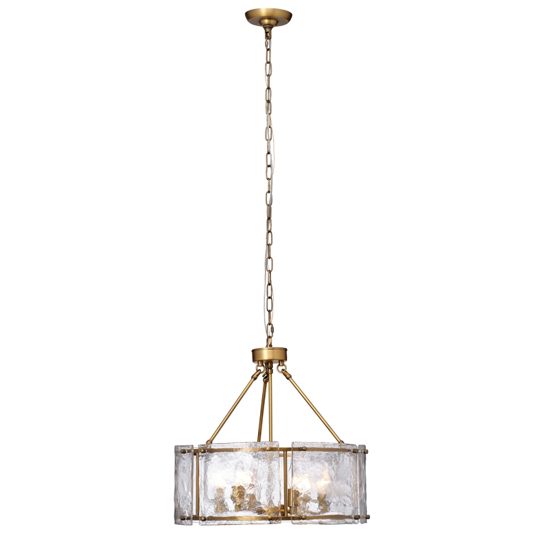 J&D Designs Co Glenn Large Round Metal Chandelier In Antique Brass