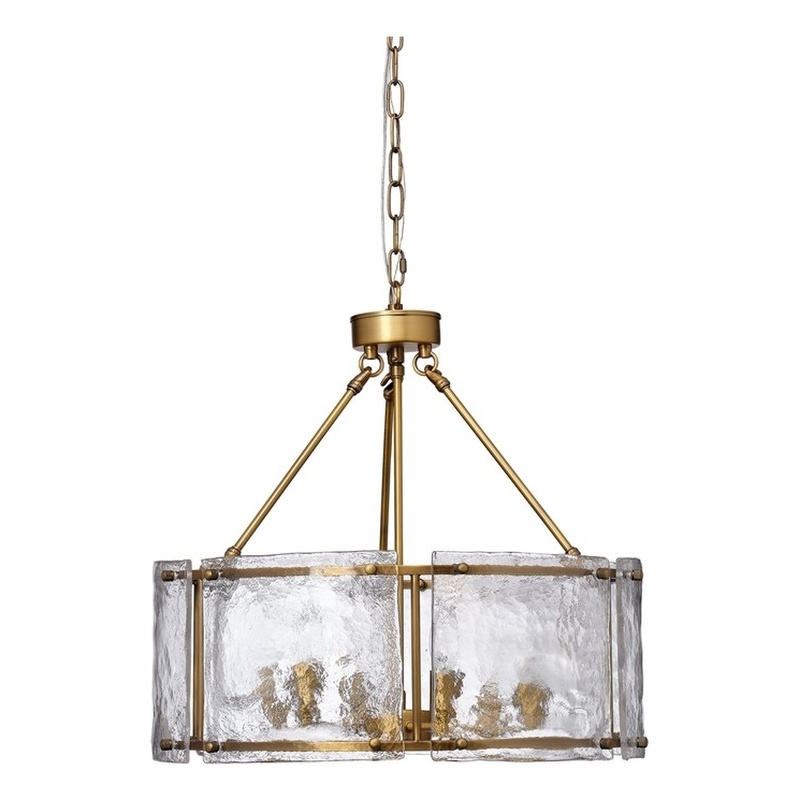 J&D Designs Co Glenn Large Round Metal Chandelier In Antique Brass