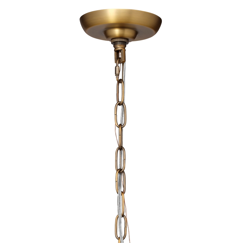 J&D Designs Co Glenn Large Round Metal Chandelier In Antique Brass
