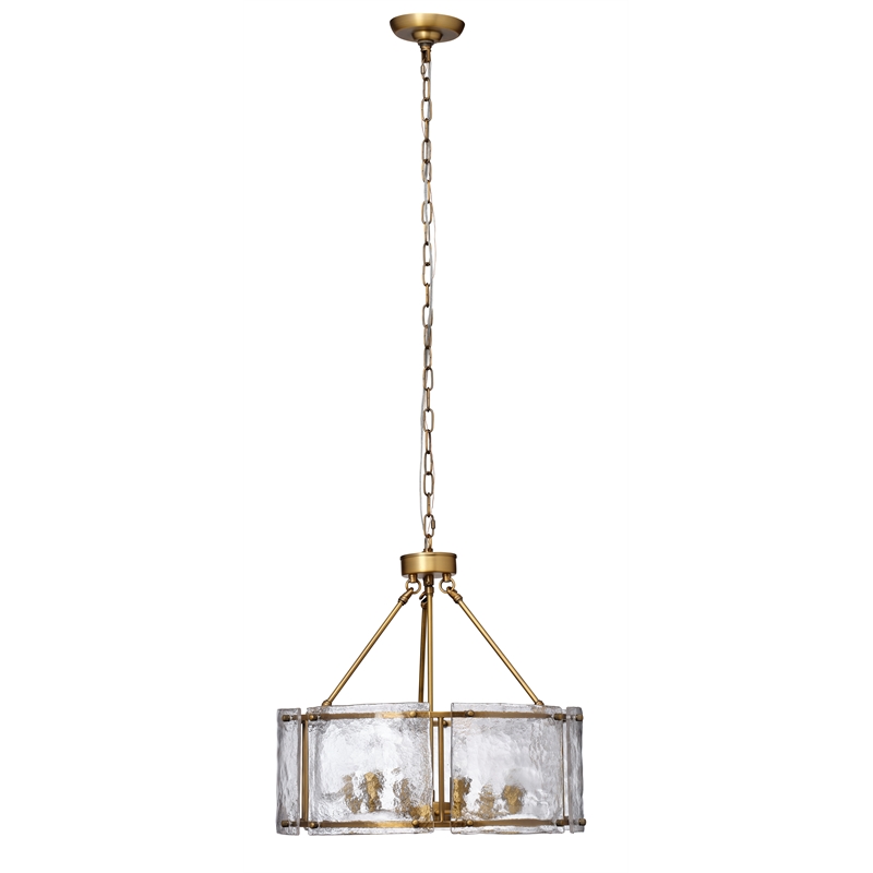 J&D Designs Co Glenn Large Round Metal Chandelier In Antique Brass