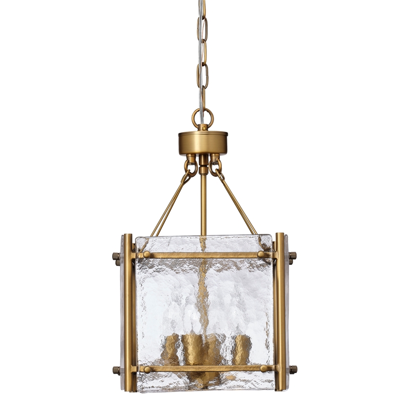 J&D Designs Co Glenn Small Square Metal Chandelier In Antique Brass