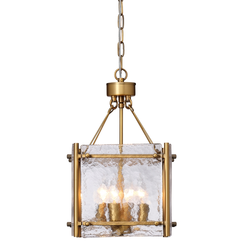 J&D Designs Co Glenn Small Square Metal Chandelier In Antique Brass