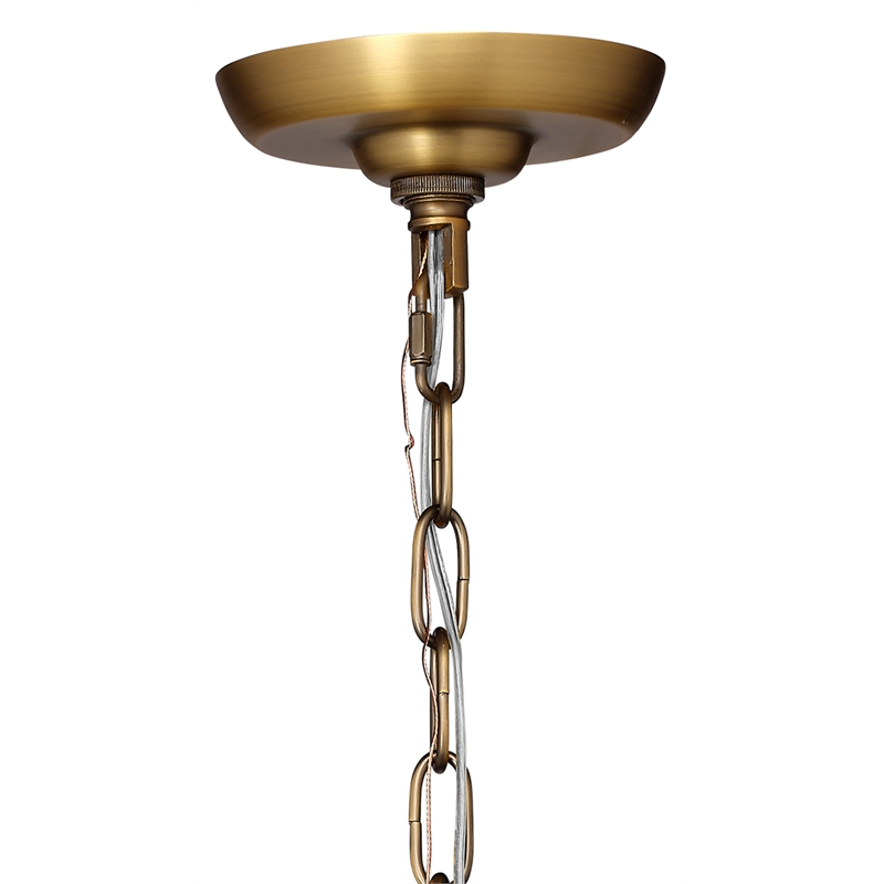J&D Designs Co Glenn Small Square Metal Chandelier In Antique Brass