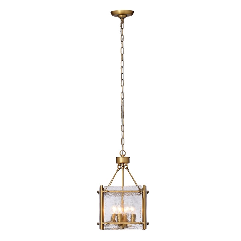 J&D Designs Co Glenn Small Square Metal Chandelier In Antique Brass