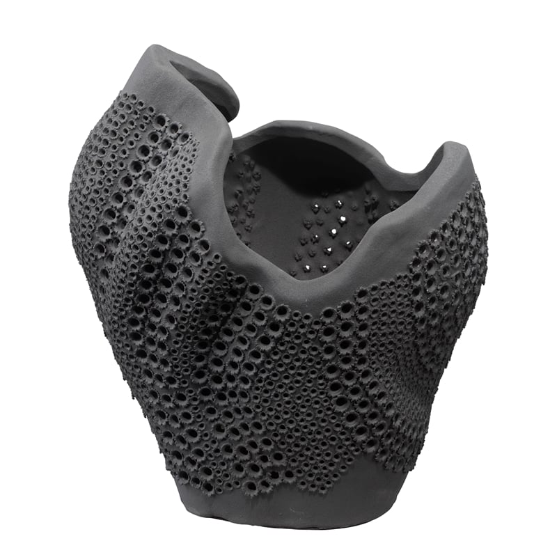 J&D Designs Co Eclipse Porcelain Vase In Black Ceramic