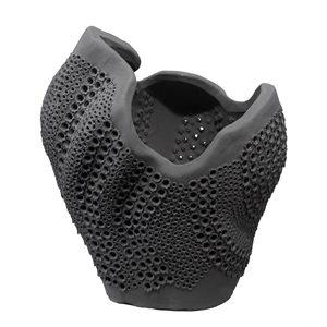 J&D Designs Co Eclipse Porcelain Vase In Black Ceramic
