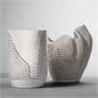 J&D Designs Co Eclipse Porcelain Vase In White Ceramic