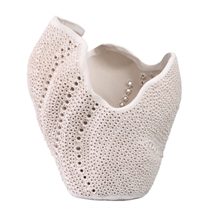 J&D Designs Co Eclipse Porcelain Vase In White Ceramic