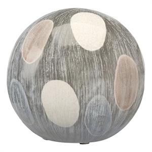 J&D Designs Co Transitional Ceramic Small Sphere in Cream/Black/Blue