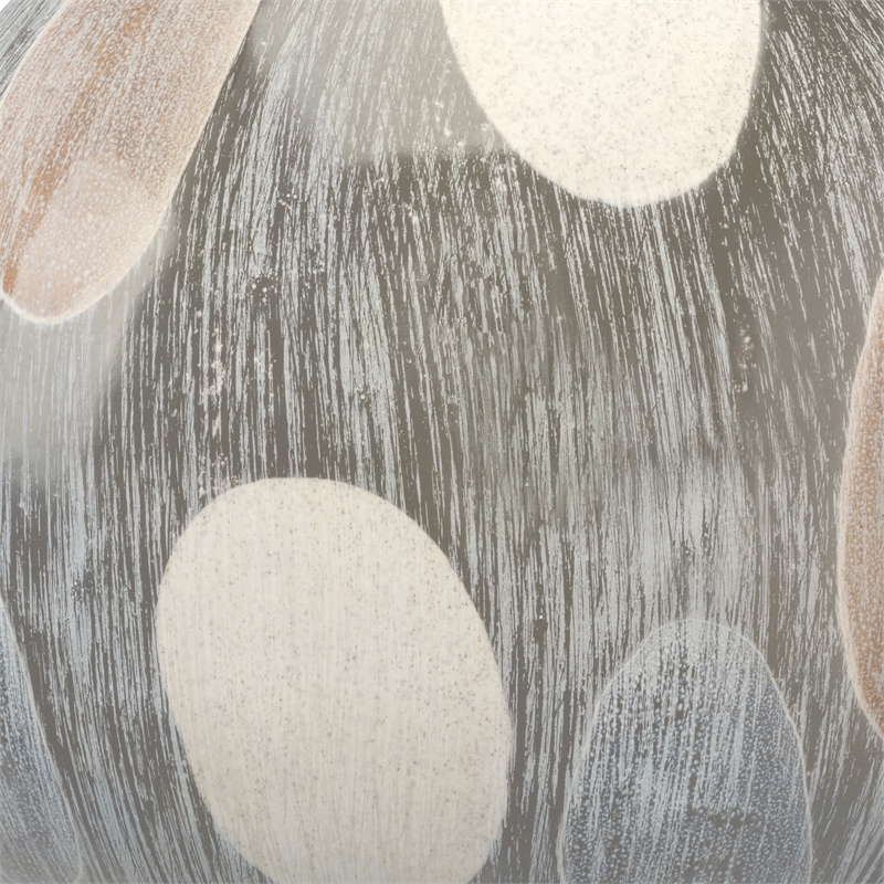 J&D Designs Co Transitional Ceramic Small Sphere in Cream/Black/Blue