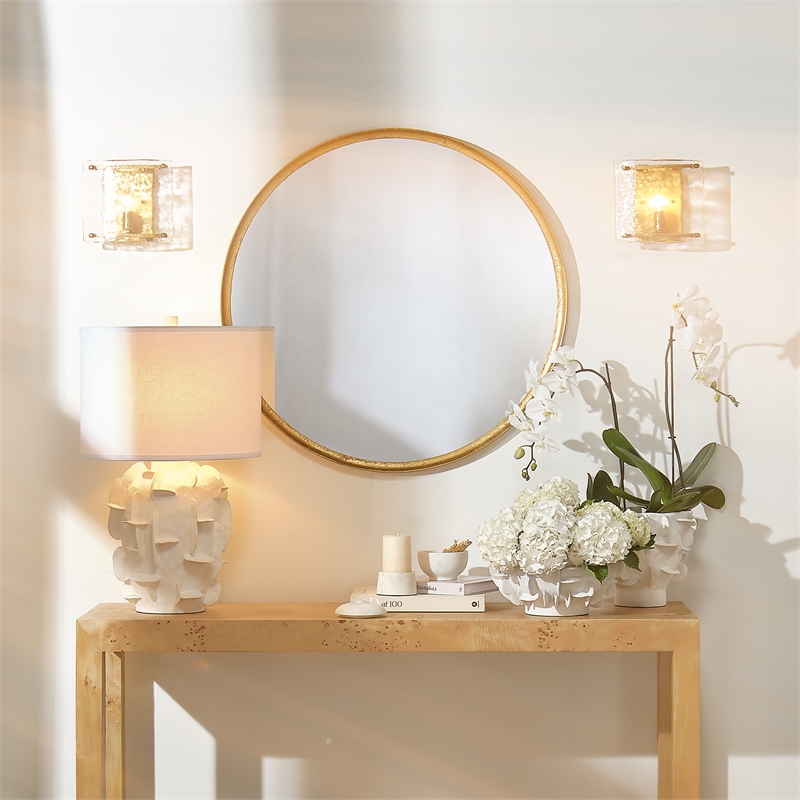J&D Designs Co Helios Ceramic Table Lamp in White