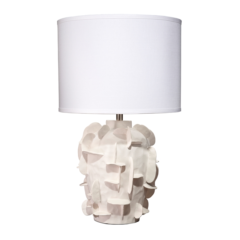 J&D Designs Co Helios Ceramic Table Lamp in White