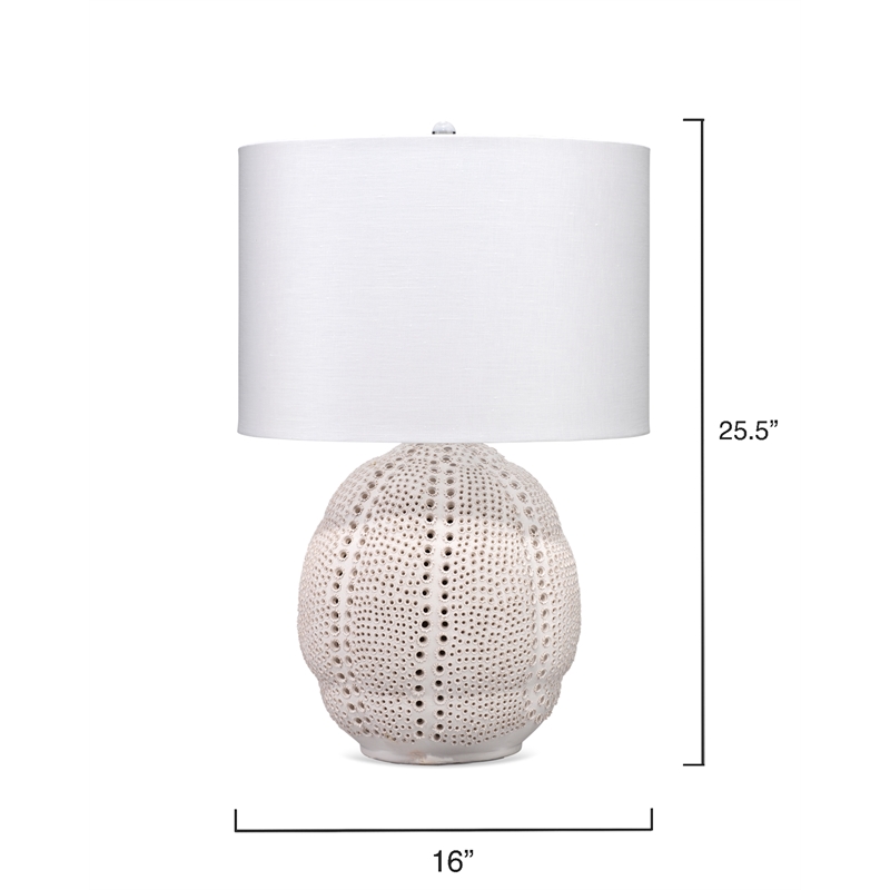J&D Designs Co Lunar Polyresin Table Lamp in White