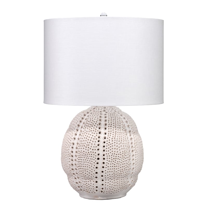 J&D Designs Co Lunar Polyresin Table Lamp in White