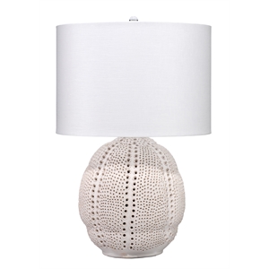 J&D Designs Co Lunar Polyresin Table Lamp in White