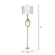 J&D Designs Knot Rope Floor Lamp in Natural Finish w/ Drum Shade in White Linen