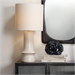J&D Designs Co Crest Ceramic Table Lamp in Cream