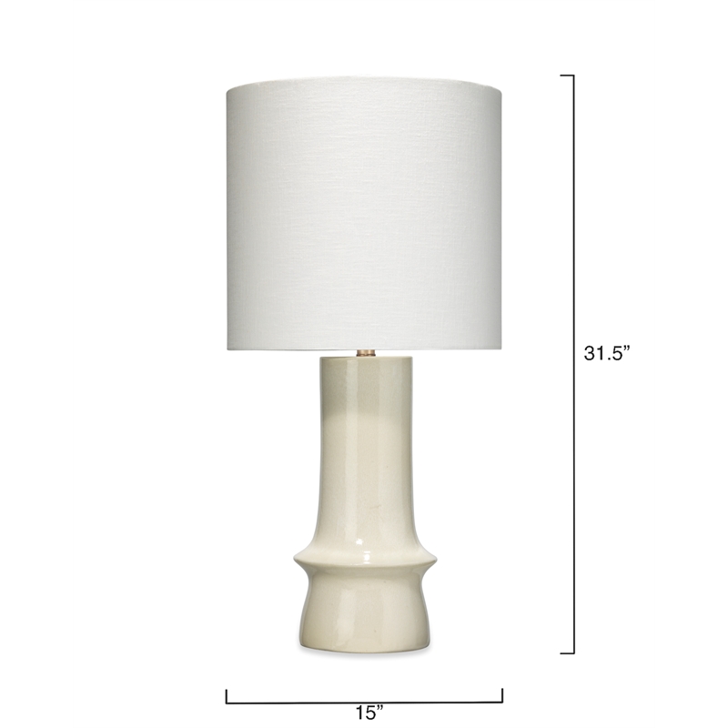 J&D Designs Co Crest Ceramic Table Lamp in Cream
