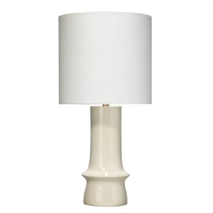 J&D Designs Co Crest Ceramic Table Lamp in Cream