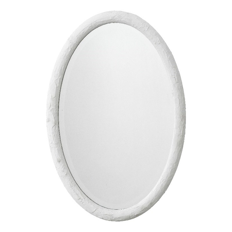 J&D Designs Co Ovation Oval Mirror in White Resin