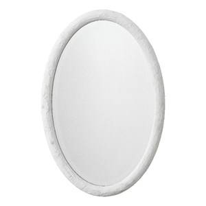 J&D Designs Co Ovation Oval Mirror in White Resin