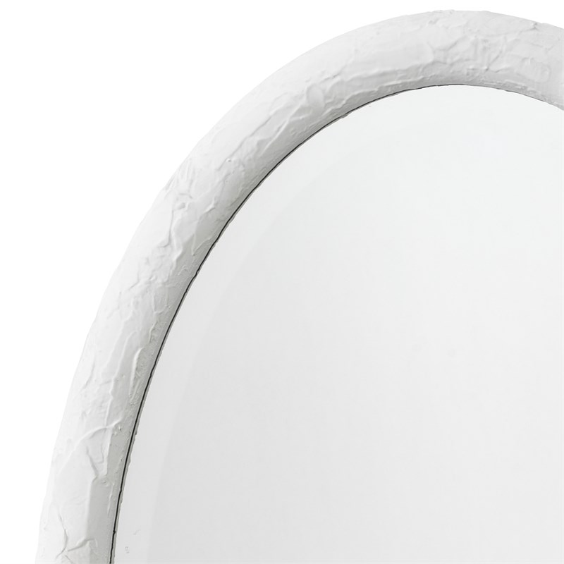 J&D Designs Co Ovation Oval Mirror in White Resin